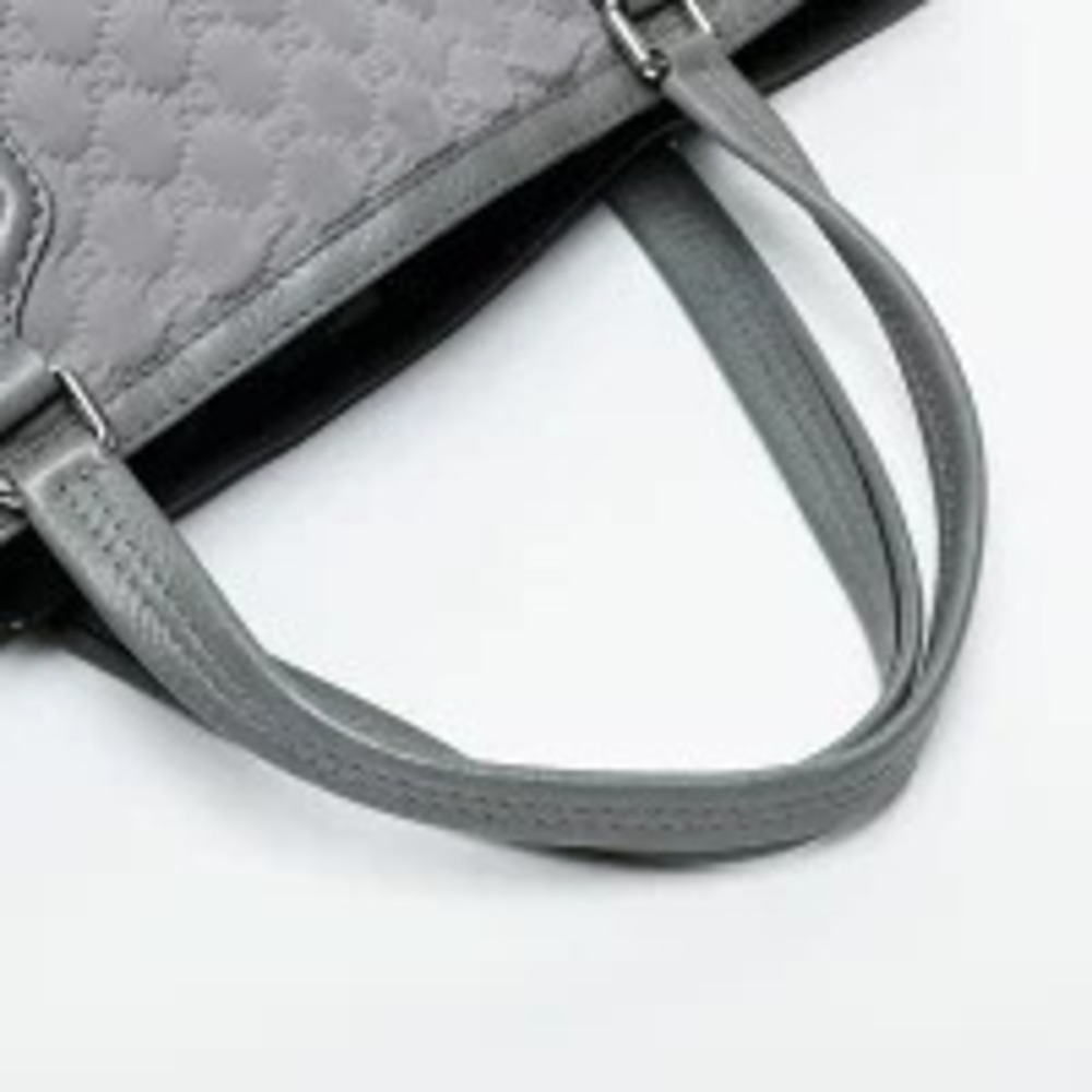 Gucci Leather Canvas Neoprene Shoulder Bag Tote Gray - Picture 13 of 13